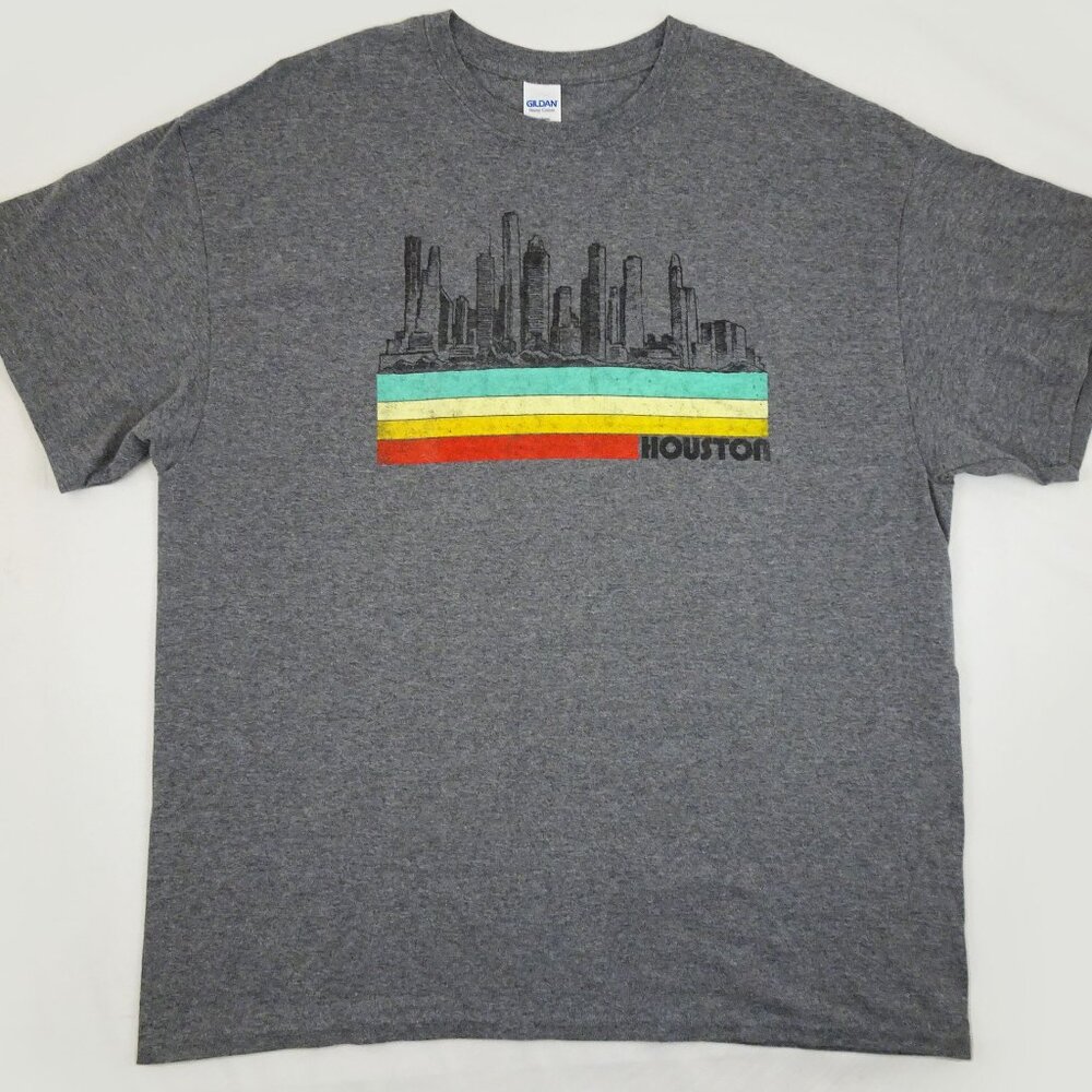 Houston Skyline t-shirt XL Gray H-Town 713 Be Someone Space City Clutch City 770